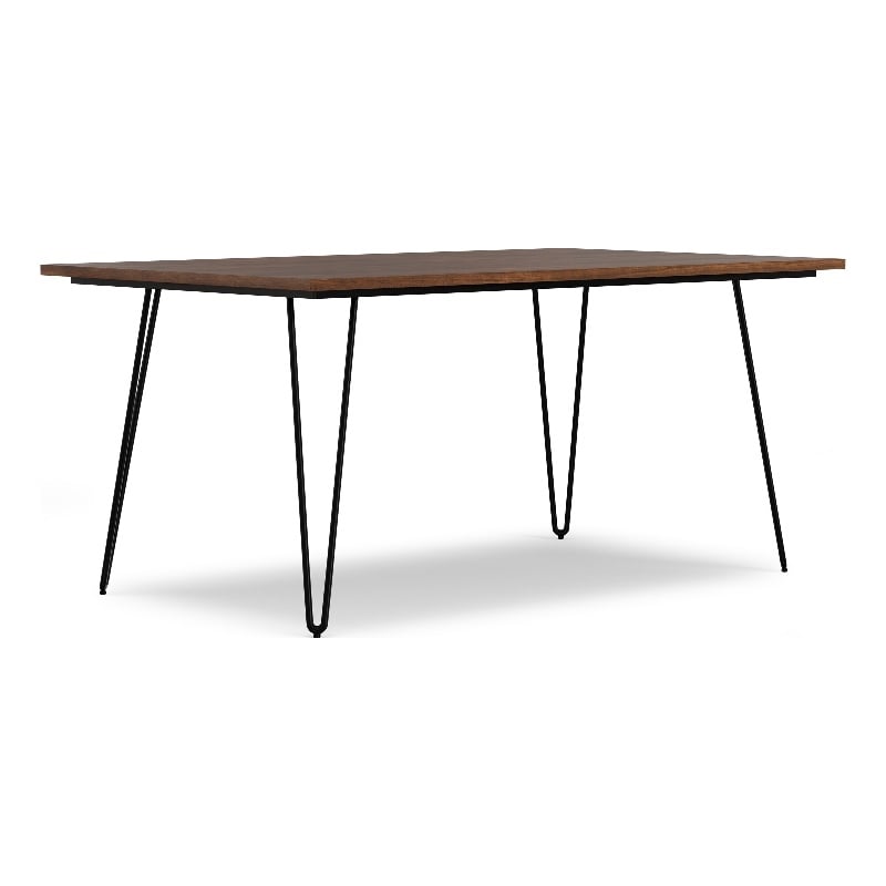 Hunter 66 inch x 40 inch Rectangle Industrial Dining Table in Walnut Veneer