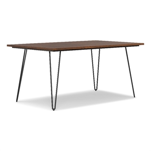 Hunter 66 inch x 40 inch Rectangle Industrial Dining Table in Walnut Veneer