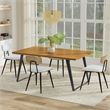 Lowry 66 inch x 40 inch Rectangle Modern Industrial Dining Table in Oak Veneer