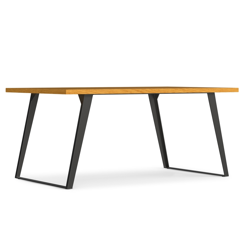 Lowry 66 inch x 40 inch Rectangle Modern Industrial Dining Table in Oak Veneer