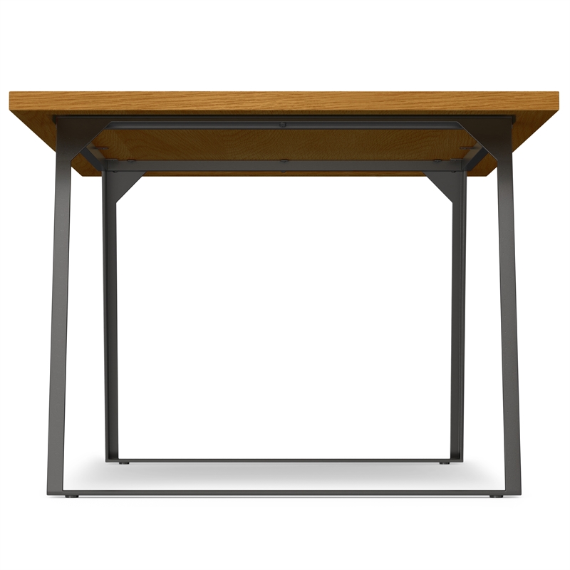 Lowry 66 inch x 40 inch Rectangle Modern Industrial Dining Table in Oak Veneer