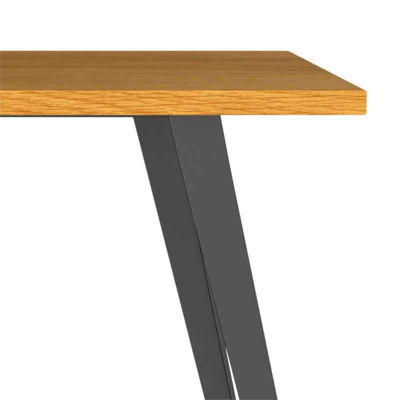 Lowry 66 inch x 40 inch Rectangle Modern Industrial Dining Table in Oak Veneer