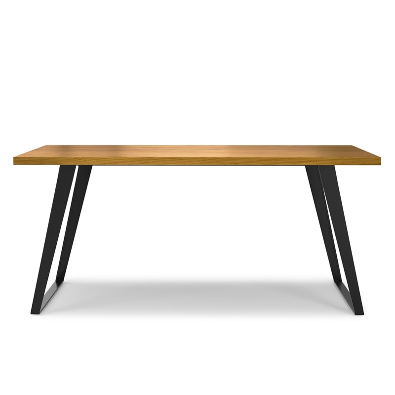 Lowry 66 inch x 40 inch Rectangle Modern Industrial Dining Table in Oak Veneer