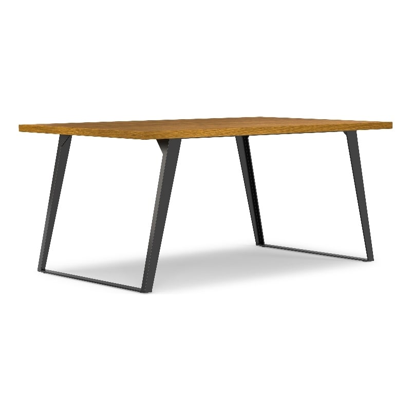 Lowry 66 inch x 40 inch Rectangle Modern Industrial Dining Table in Oak Veneer