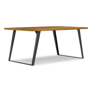 Lowry 66 inch x 40 inch Rectangle Modern Industrial Dining Table in Oak Veneer