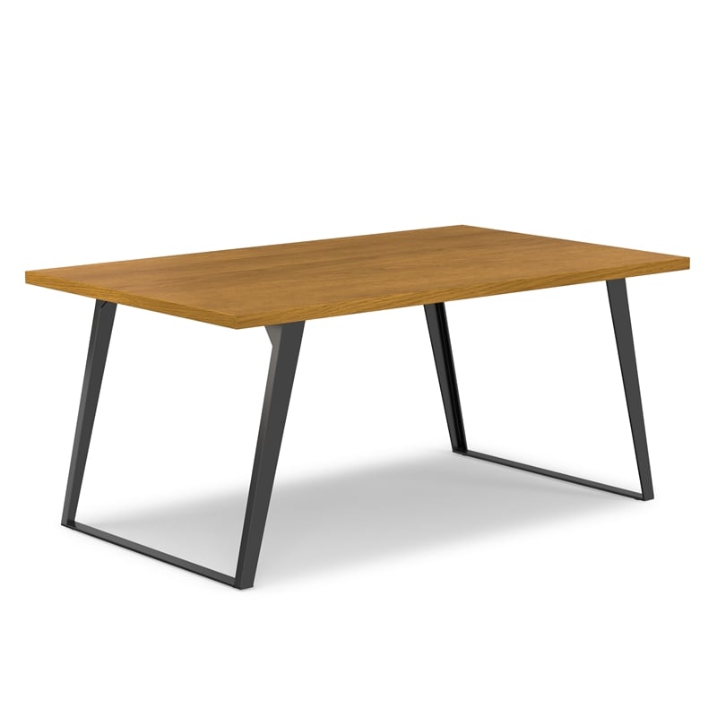 Lowry 66 inch x 40 inch Rectangle Modern Industrial Dining Table in Oak Veneer
