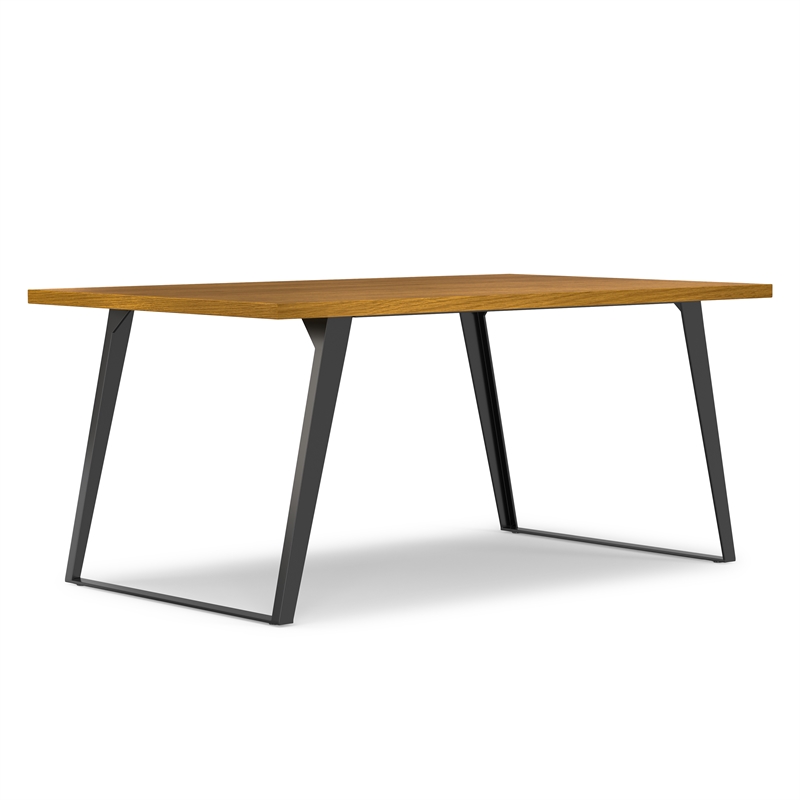 Lowry 66 inch x 40 inch Rectangle Modern Industrial Dining Table in Oak Veneer