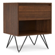 Hunter  20 inch Wide Industrial Modern Nightstand in Walnut