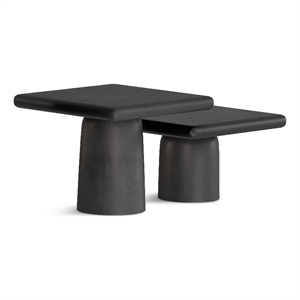 Zachary 21&quot Wide Square Coffee Table 2 Piece Set in Graphite & Fully Assembled