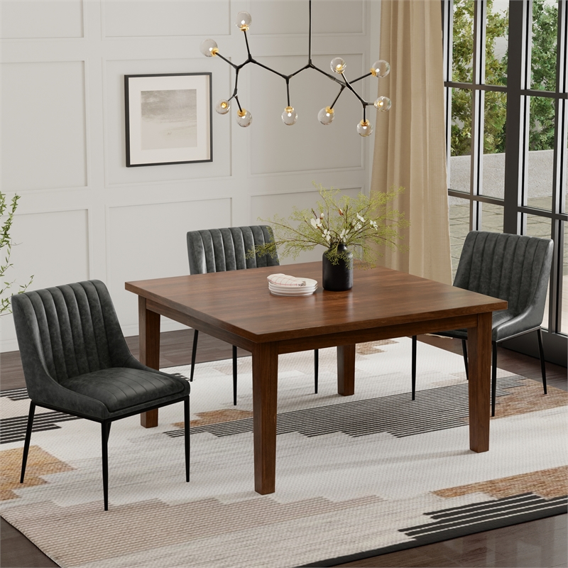 Eastwood 54 inch x 54 inch Square Contemporary Dining Table in Walnut
