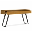 Lowry  60 inch Wide Modern Industrial Console Sofa Table in Oak Veneer