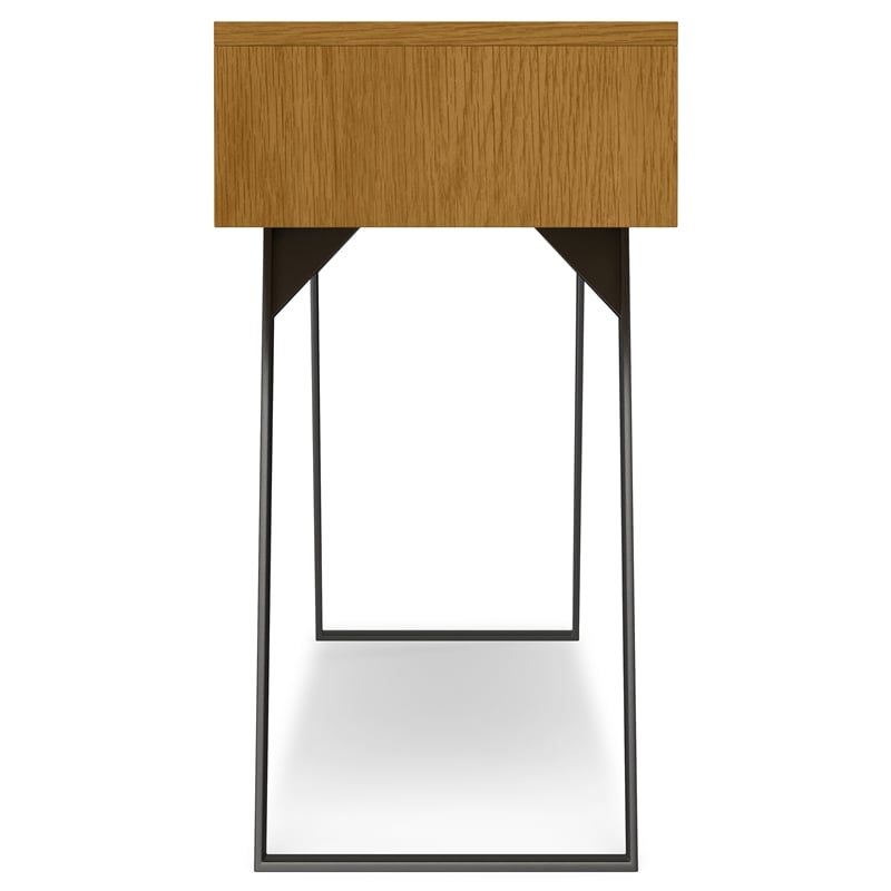 Lowry  60 inch Wide Modern Industrial Console Sofa Table in Oak Veneer
