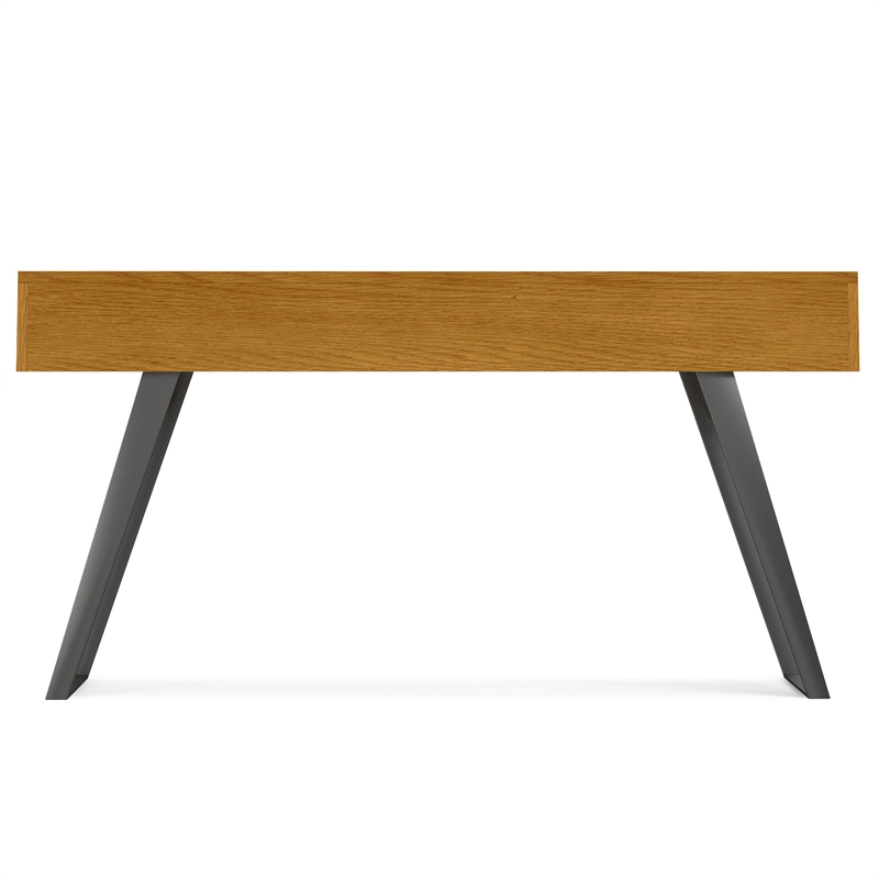 Lowry  60 inch Wide Modern Industrial Console Sofa Table in Oak Veneer