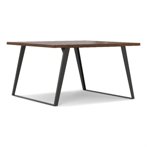 Lowry 54x 54&quot Square Modern Industrial Square Dining Table in Walnut Veneer