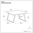 Lowry 54 x 54 inch Square Modern Industrial Square Dining Table in Oak Veneer