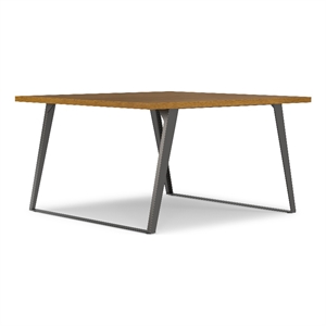 Lowry 54 x 54 inch Square Modern Industrial Square Dining Table in Oak Veneer