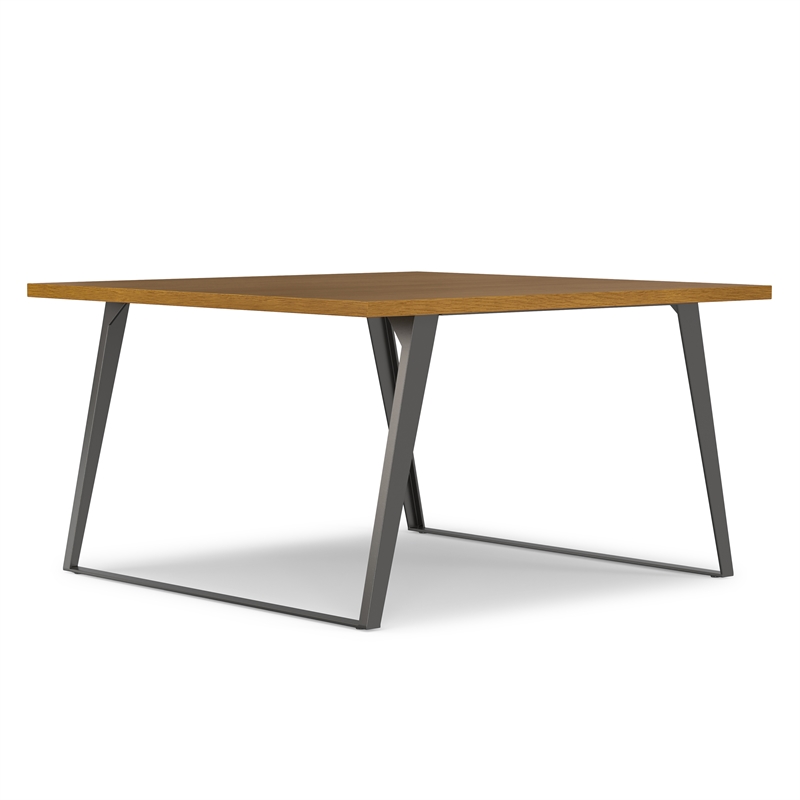 Lowry 54 x 54 inch Square Modern Industrial Square Dining Table in Oak Veneer