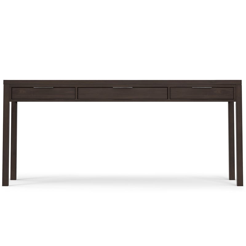 Hollander SOLID WOOD Modern 72 inch Wide Wide Desk in Warm Walnut Brown