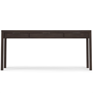 Hollander SOLID WOOD Modern 72 inch Wide Wide Desk in Warm Walnut Brown