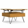 Hunter  32 inch Wide Square Industrial Lift Top Coffee Table in Oak