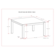 Wilson 54 inch x 54 inch Square Contemporary Dining Table in Walnut Veneer