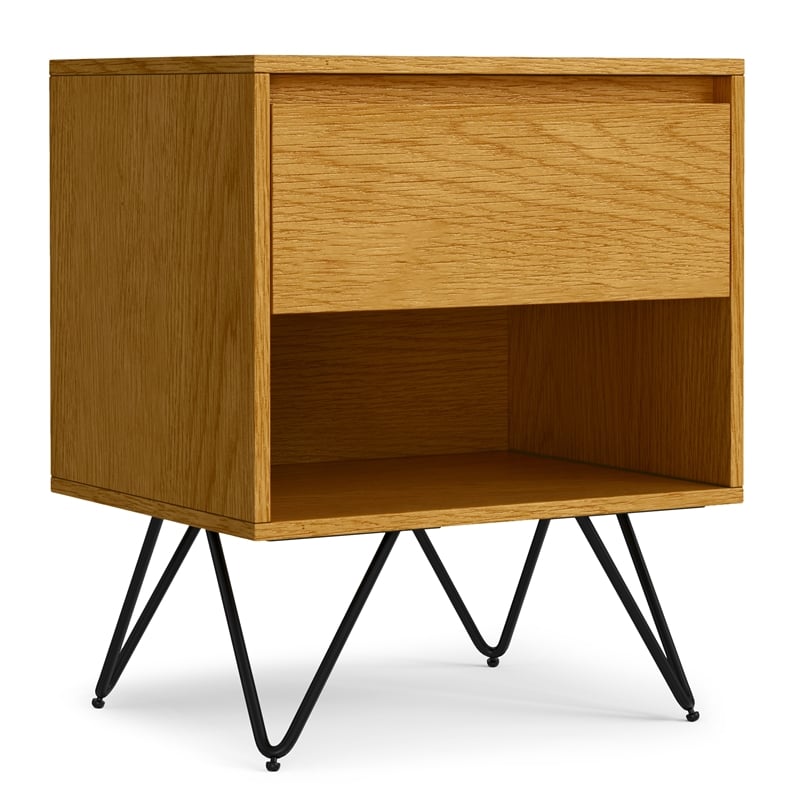 Hunter  20 inch Wide Industrial Nightstand in Oak