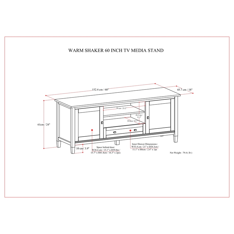 Warm Shaker SOLID WOOD 60