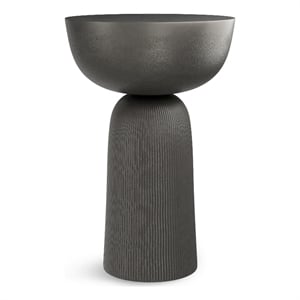 Hughes Contemporary 14 inch Wide Metal Side Table in Black Nickel