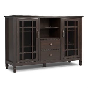 Connaught SOLID WOOD 53&quot Wide Traditional TV Media Stand in Dark Chestnut Brown