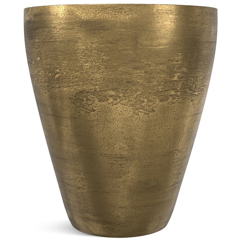 Cavan Contemporary 17 inch Wide Metal Side Table in Antique Brass