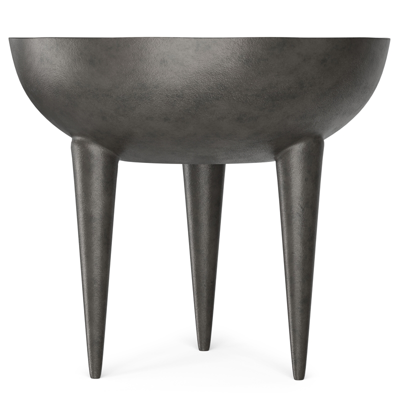 Otto Contemporary 21 inch Wide Metal Side Table in Graphite & Fully Assembled