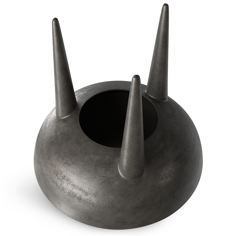 Otto Contemporary 21 inch Wide Metal Side Table in Graphite & Fully Assembled