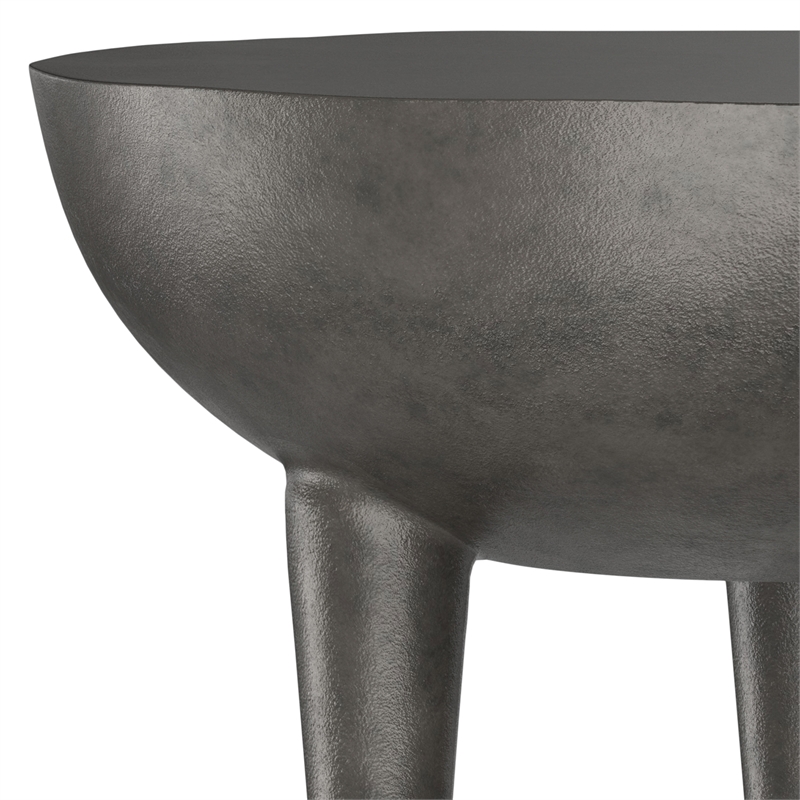 Otto Contemporary 21 inch Wide Metal Side Table in Graphite & Fully Assembled