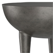 Otto Contemporary 21 inch Wide Metal Side Table in Graphite & Fully Assembled