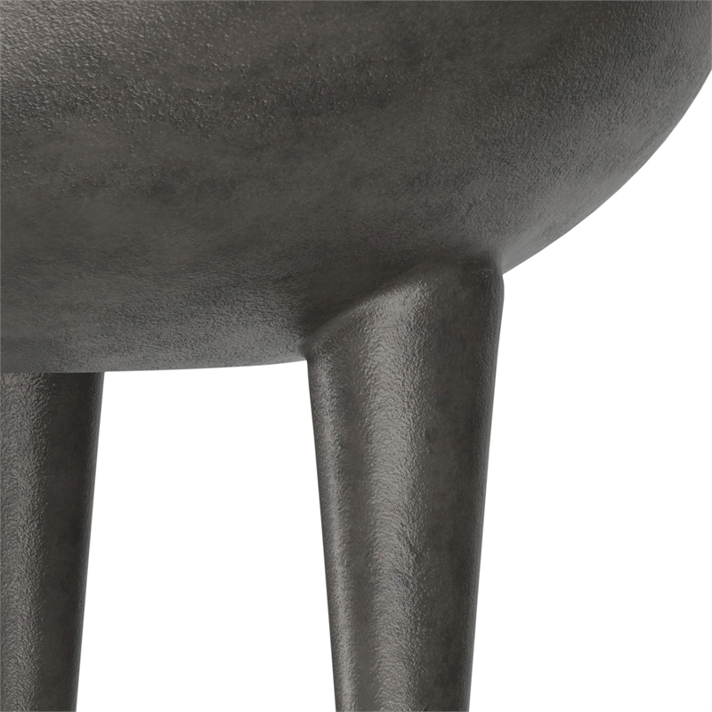 Otto Contemporary 21 inch Wide Metal Side Table in Graphite & Fully Assembled