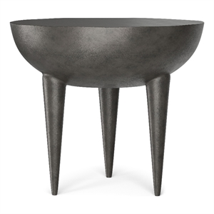 Otto Contemporary 21 inch Wide Metal Side Table in Graphite & Fully Assembled