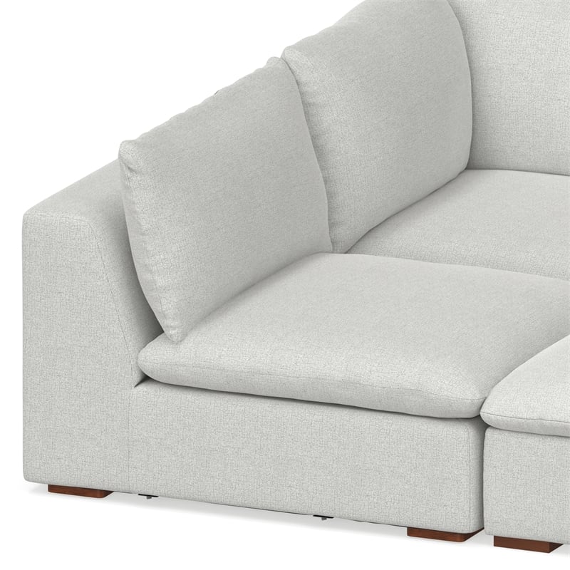 Simpli Home Jasmine Pit Sectional Modular Sofa in Performance Fabric