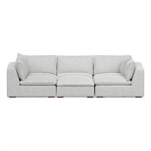 Simpli Home Jasmine Pit Sectional Modular Sofa in Performance Fabric