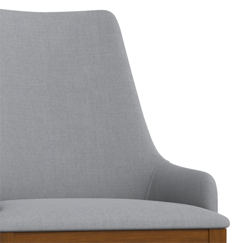 Stephanie  Contemporary Dining Chair (Set of 2) in Light Gray Linen Look Fabric