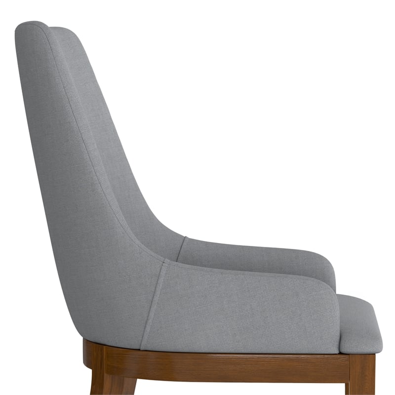 Stephanie  Contemporary Dining Chair (Set of 2) in Light Gray Linen Look Fabric