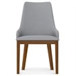 Stephanie  Contemporary Dining Chair (Set of 2) in Light Gray Linen Look Fabric