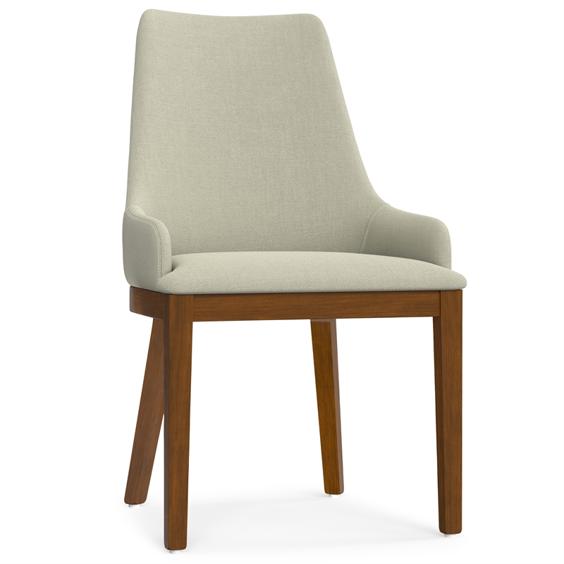 Stephanie Contemporary Dining Chair (Set of 2) in Natural Linen Look Fabric