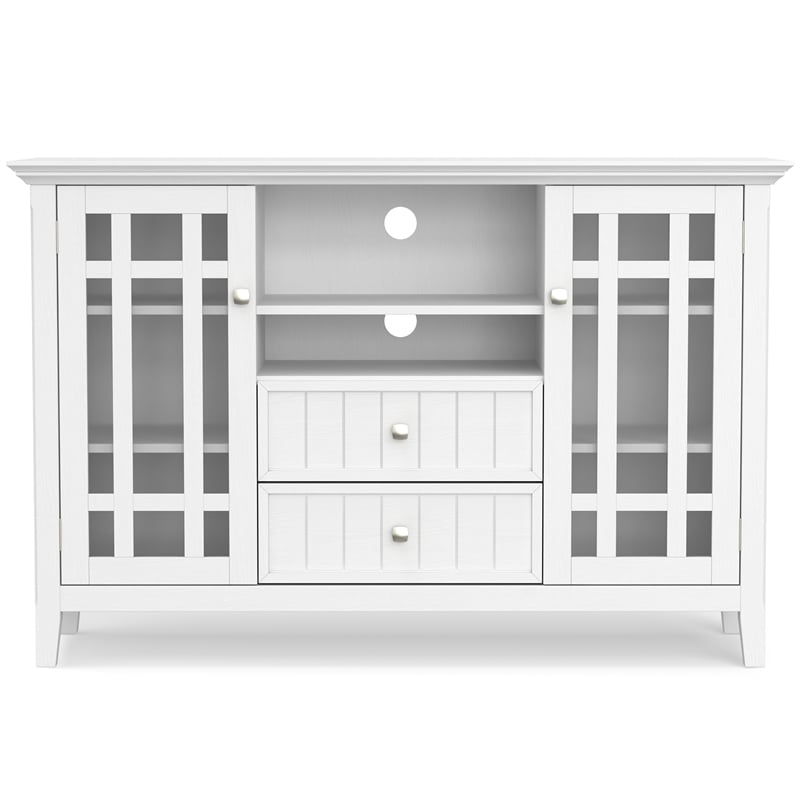 Bedford SOLID WOOD 53 inch Wide Transitional  TV Media Stand in White
