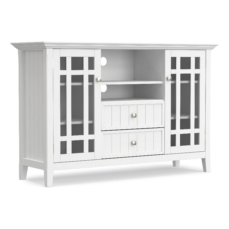 Bedford SOLID WOOD 53 inch Wide Transitional  TV Media Stand in White