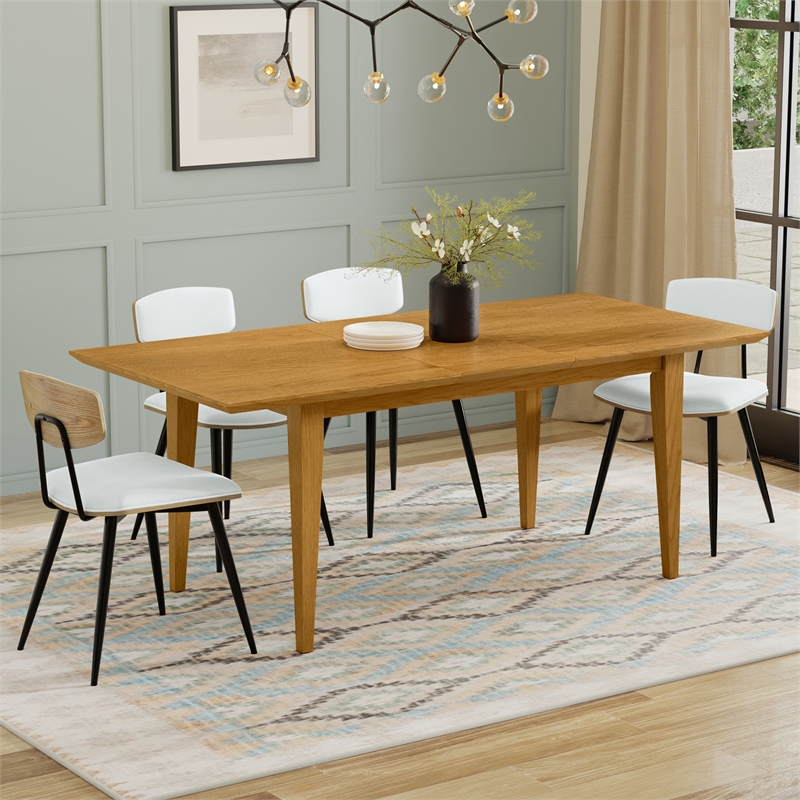 Colby 60-76 inch x 36 inch Rectangle Contemporary Extendable Dining Table in Oak