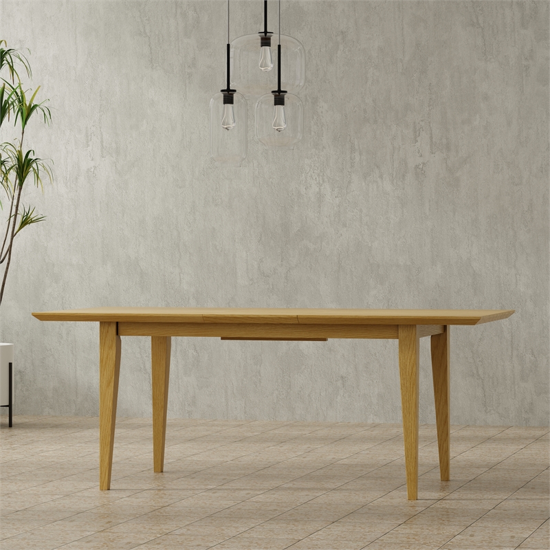 Colby 60-76 inch x 36 inch Rectangle Contemporary Extendable Dining Table in Oak