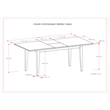Colby 60-76 inch x 36 inch Rectangle Contemporary Extendable Dining Table in Oak