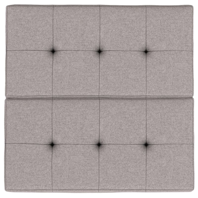 Dover 36 inch Wide Square Coffee Table Storage Ottoman in Cloud Gray Polyester