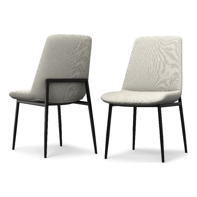 Savannah  Contemporary Dining Chair ( Set of 2 ) in Natural Linen Look Fabric