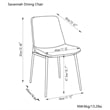 Savannah  Contemporary Dining Chair ( Set of 2 ) in Gray Linen Look Fabric